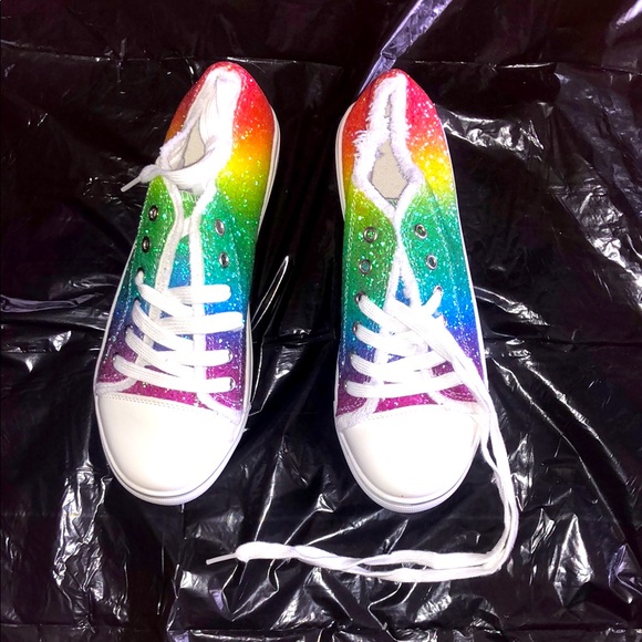 None Shoes - Rainbow glitter sneakers
